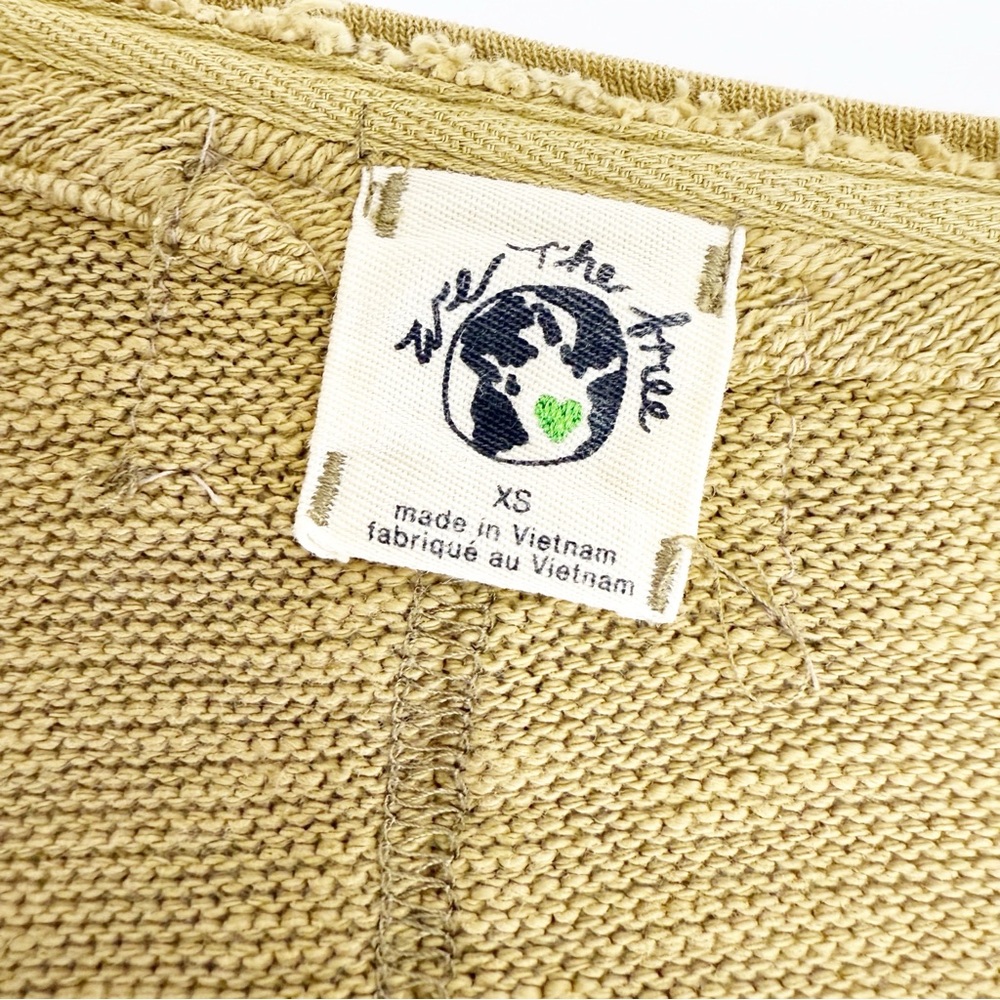 Free People X We The Free Golden Road Cardigan Curly Willow Mustard Olive Crop - Picture 13 of 15
